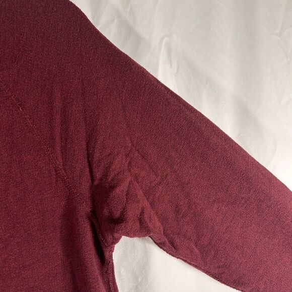J. Crew Sweater Women's Small Red Burgundy Crew Neck Long Sleeve Side Zip - Picture 6 of 10